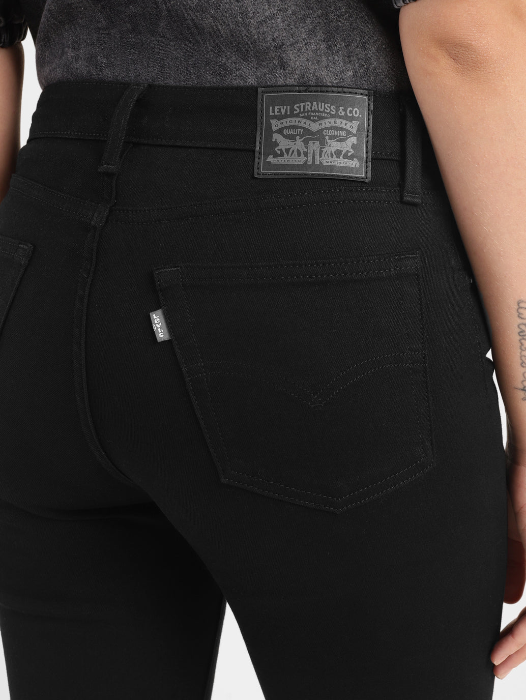 Women's 726 Black Flared Fit High Rise Jeans - 540561c2-ee1e-491b-9225-d1a5a813aaca View