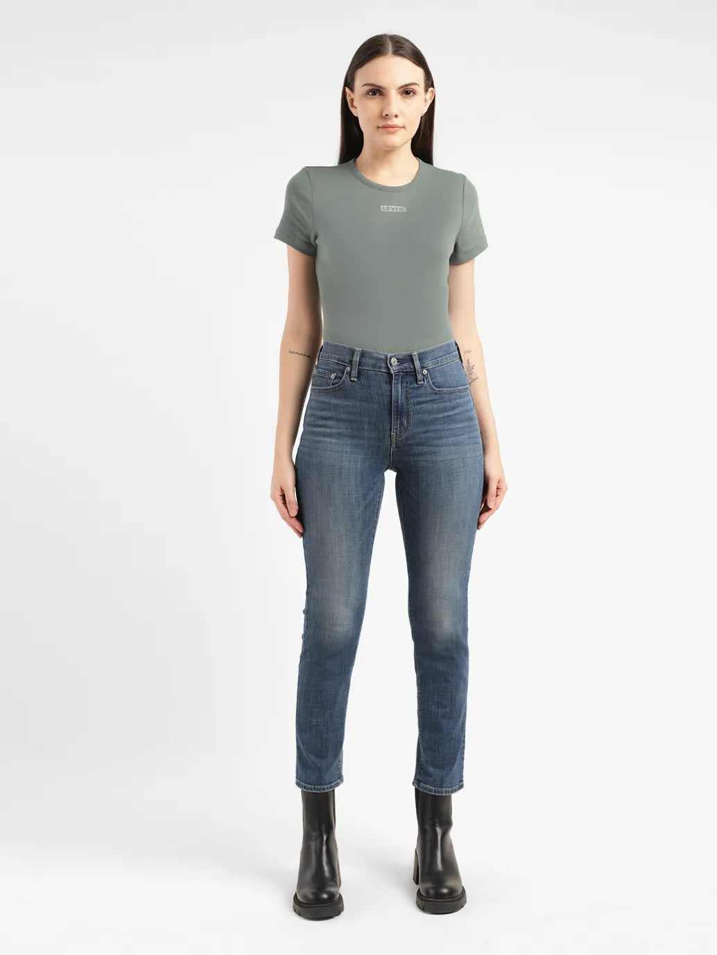 Women's 726 Blue Flared Fit Mid Rise Jeans - d96f1bd0-f81e-4772-80eb-22f3b6d5ce25 View