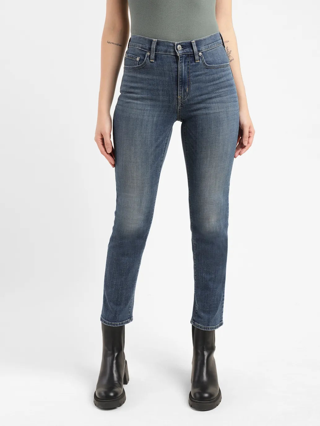 Women's 726 Blue Flared Fit Mid Rise Jeans - b033cdf5-8c4f-46a2-bac6-a6f572747be4 View