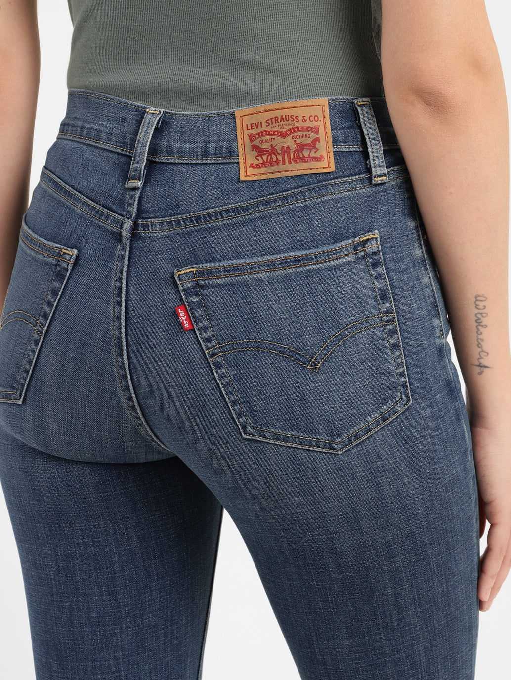 Women's 726 Blue Flared Fit Mid Rise Jeans - 762b149b-e174-4bd8-b9ca-43cb4fef13b0 View