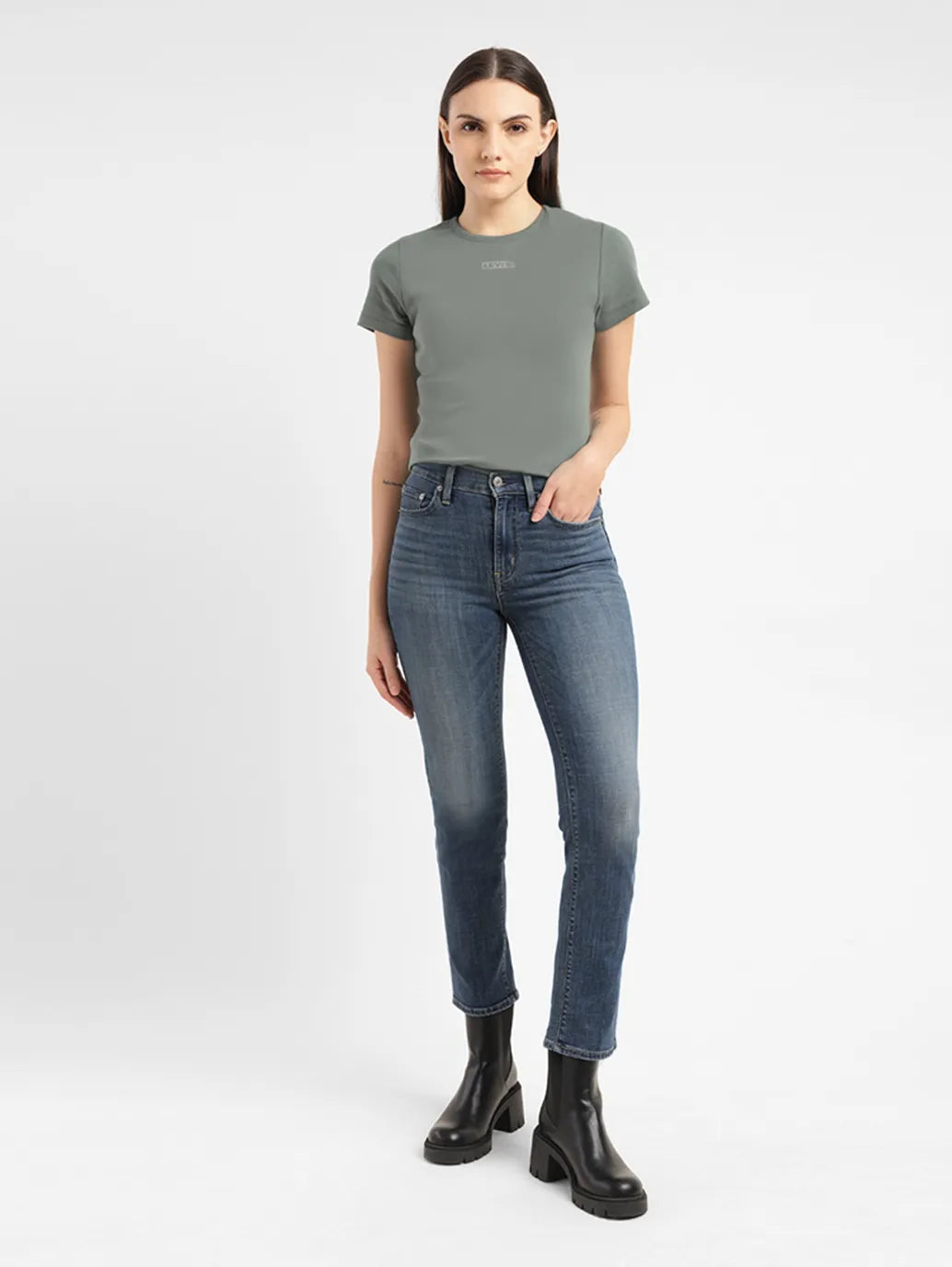 Women's 726 Blue Flared Fit Mid Rise Jeans - 80ee261c-2948-47df-8abe-668ad3620401 View