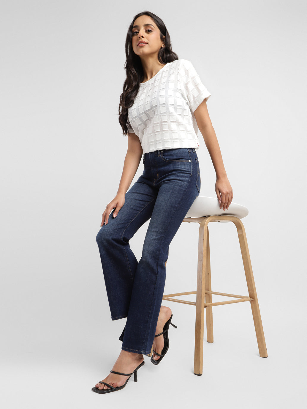 Women's 726 Blue Flared Fit Mid Rise Jeans - 94688824-4c95-4981-80fe-d2641cb5fba5 View