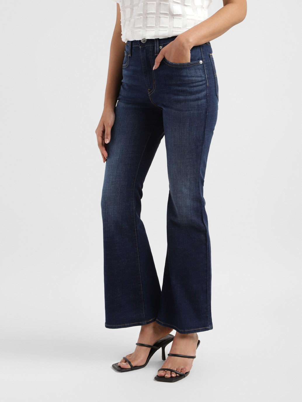 Women's 726 Blue Flared Fit Mid Rise Jeans - c9b5201b-a144-488c-8d17-dc82b6b01075 View