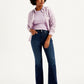 Women's 726 Navy Blue Flared Fit Mid Rise Jeans - Styleshot View