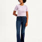 Women's 726 Navy Blue Flared Fit Mid Rise Jeans - Front View