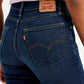 Women's 726 Navy Blue Flared Fit Mid Rise Jeans - Detail View