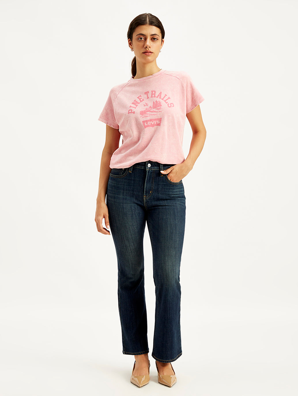 Women's 726 Blue Flared Fit High Rise Jeans - a366c9f1-9731-4916-b20e-fff33117a8e4 View