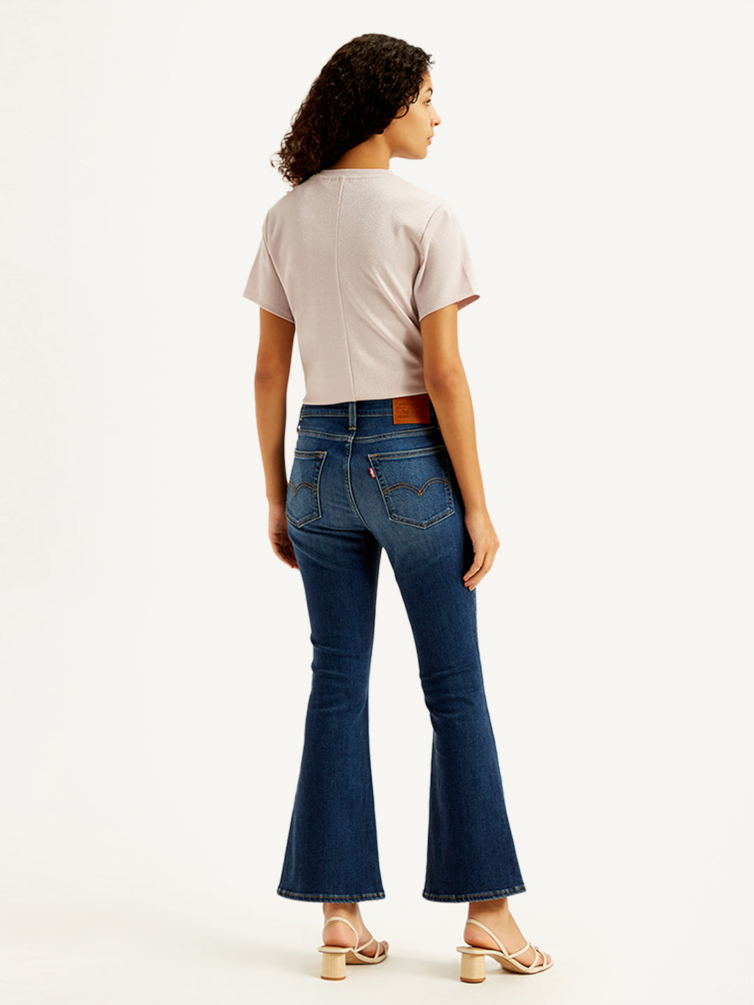 Women's 726 Blue Flared Fit Mid Rise Jeans - Back View
