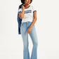 Women's 726 Blue Flared Fit Mid Rise Jeans - Styleshot View