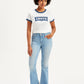 Women's 726 Blue Flared Fit Mid Rise Jeans - Front View