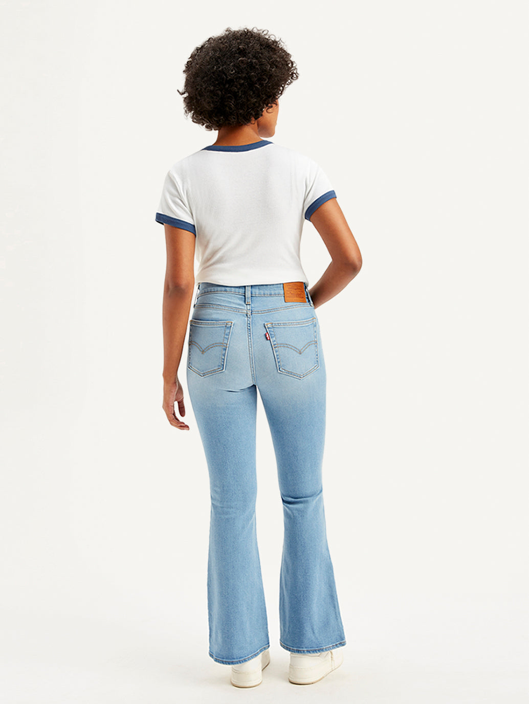 Women's 726 Blue Flared Fit Mid Rise Jeans - Back View