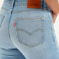 Women's 726 Blue Flared Fit Mid Rise Jeans - Detail View