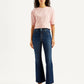 Women's 726 Navy Blue Flared Fit Mid Rise Jeans - Front View