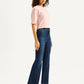 Women's 726 Navy Blue Flared Fit Mid Rise Jeans - Side View