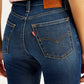 Women's 726 Navy Blue Flared Fit Mid Rise Jeans - Detail View