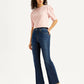Women's 726 Navy Blue Flared Fit Mid Rise Jeans - Styleshot View