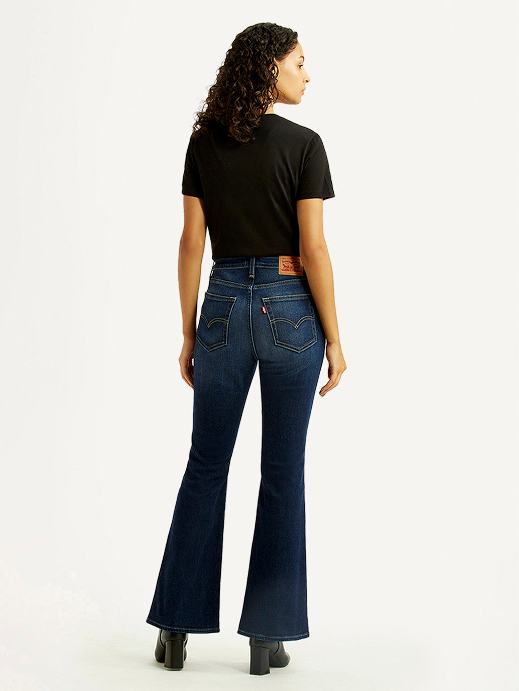 Women's 726 Dark Indigo Flared Fit High Rise Jeans - Back View