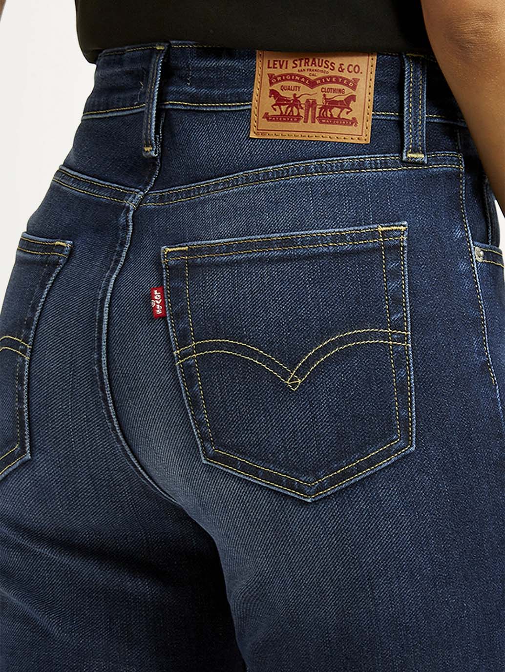 Women's 726 Dark Indigo Flared Fit High Rise Jeans - Detail View