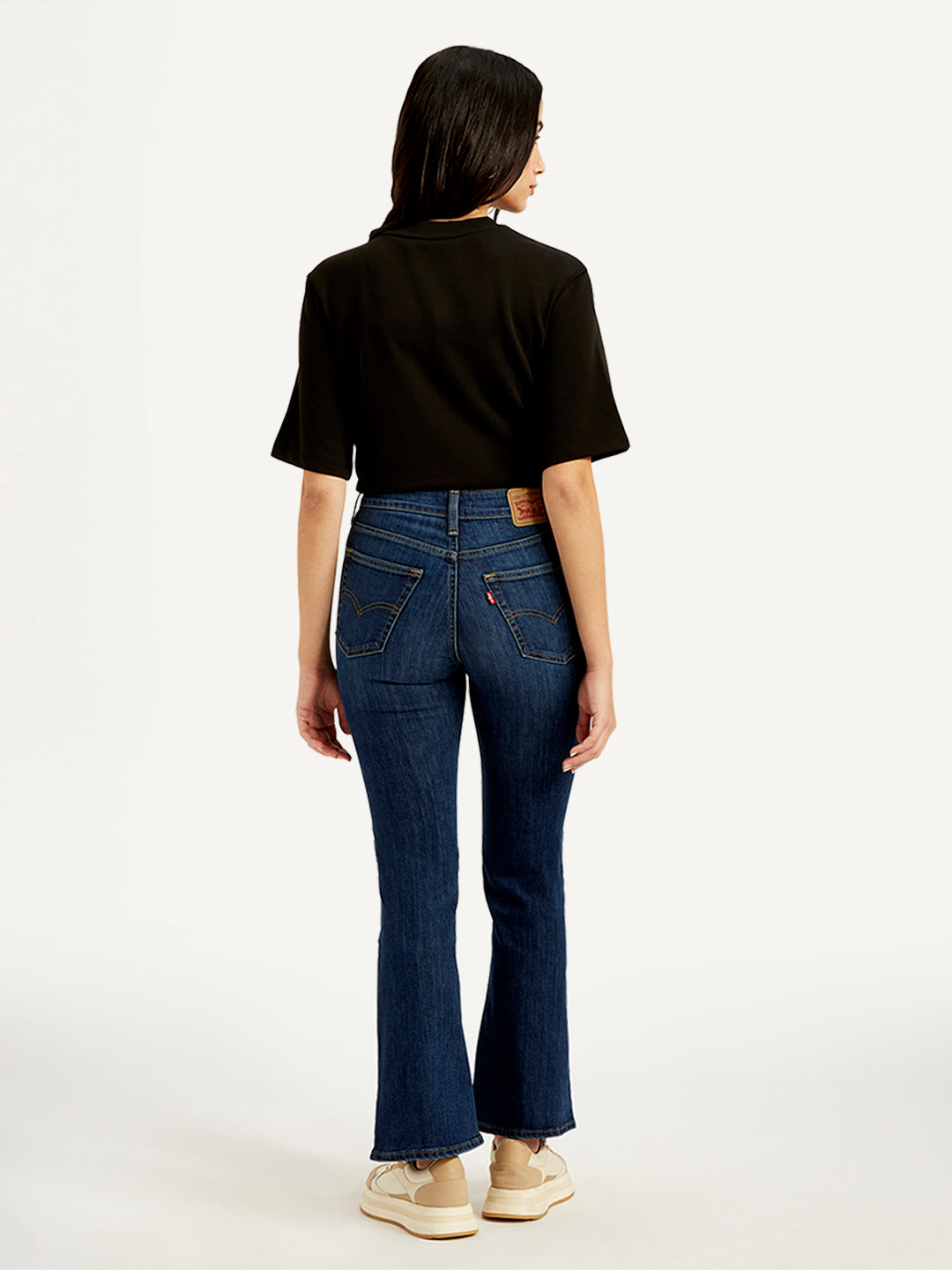 Women's 726 Indigo Flared Fit Mid Rise Jeans - Back View