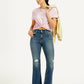 Women's 726 Blue Flared Fit High Rise Jeans - Styleshot View