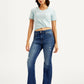 Women's 724 Blue Straight Fit High Rise Jeans - Styleshot View