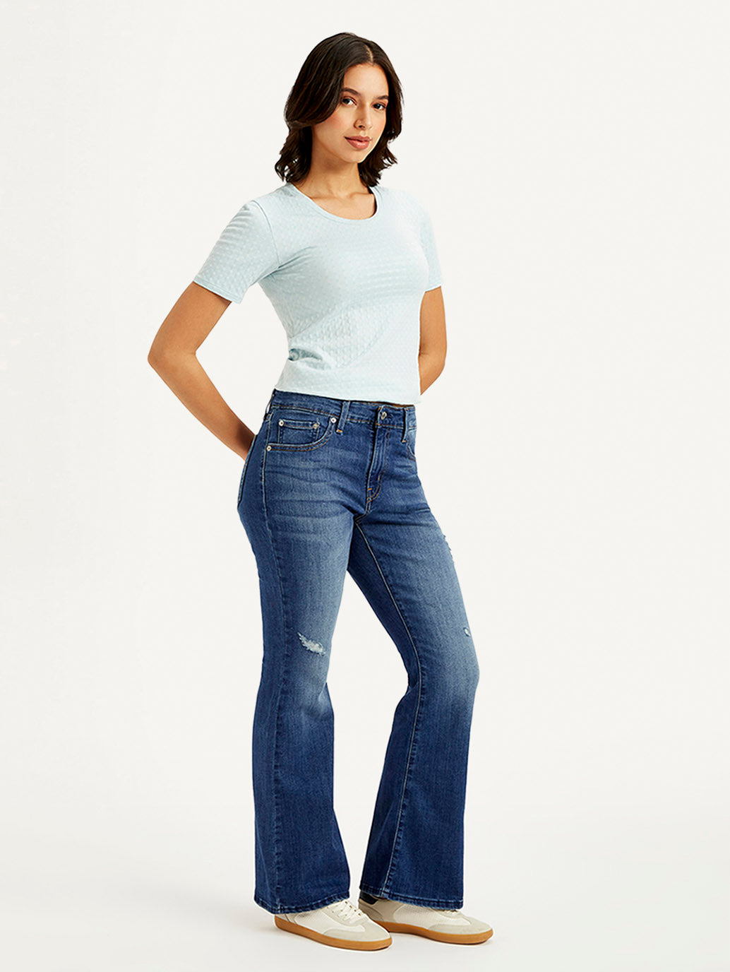 Women's 724 Blue Straight Fit High Rise Jeans - 7a365e3f-bc6b-470d-84d6-5b26930cf1c7 View
