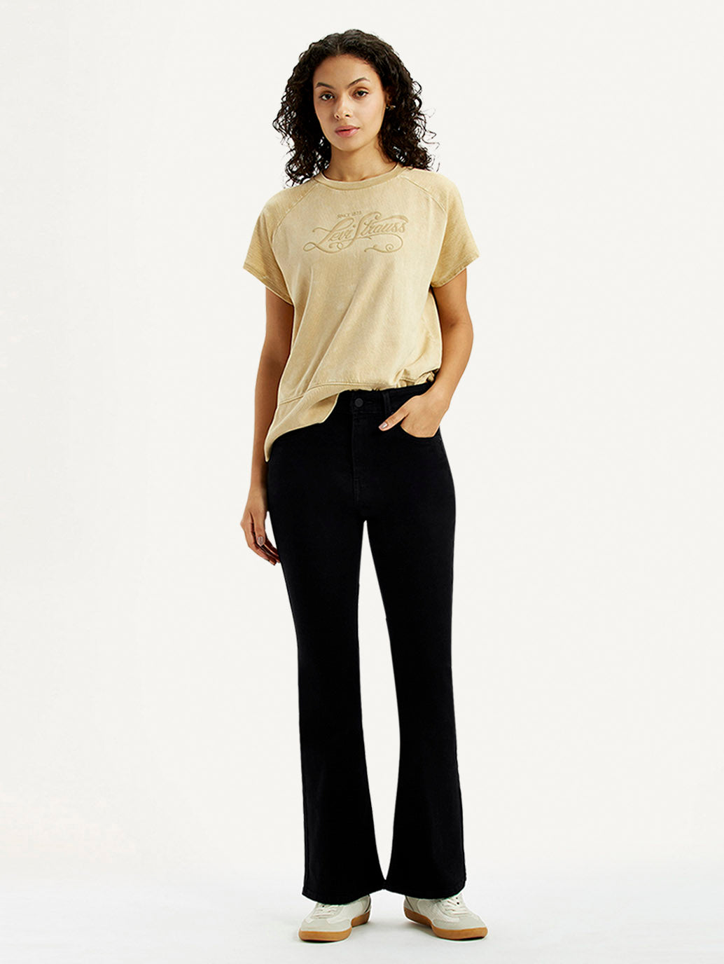 Women's 726 Black Slim Flared Fit High Rise Jeans