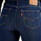 Women's 726 Navy Slim Flared Fit High Rise Jeans - Detail View