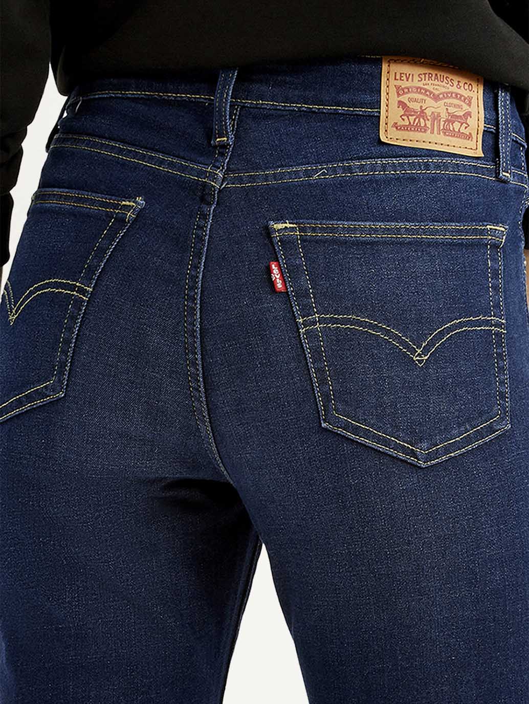 Women's 726 Navy Slim Flared Fit High Rise Jeans - Detail View
