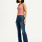 Women's 726 Blue Flared Fit High Rise Jeans - Side View