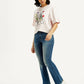 Women's 726 Blue Flared Fit High Rise Jeans - Styleshot View