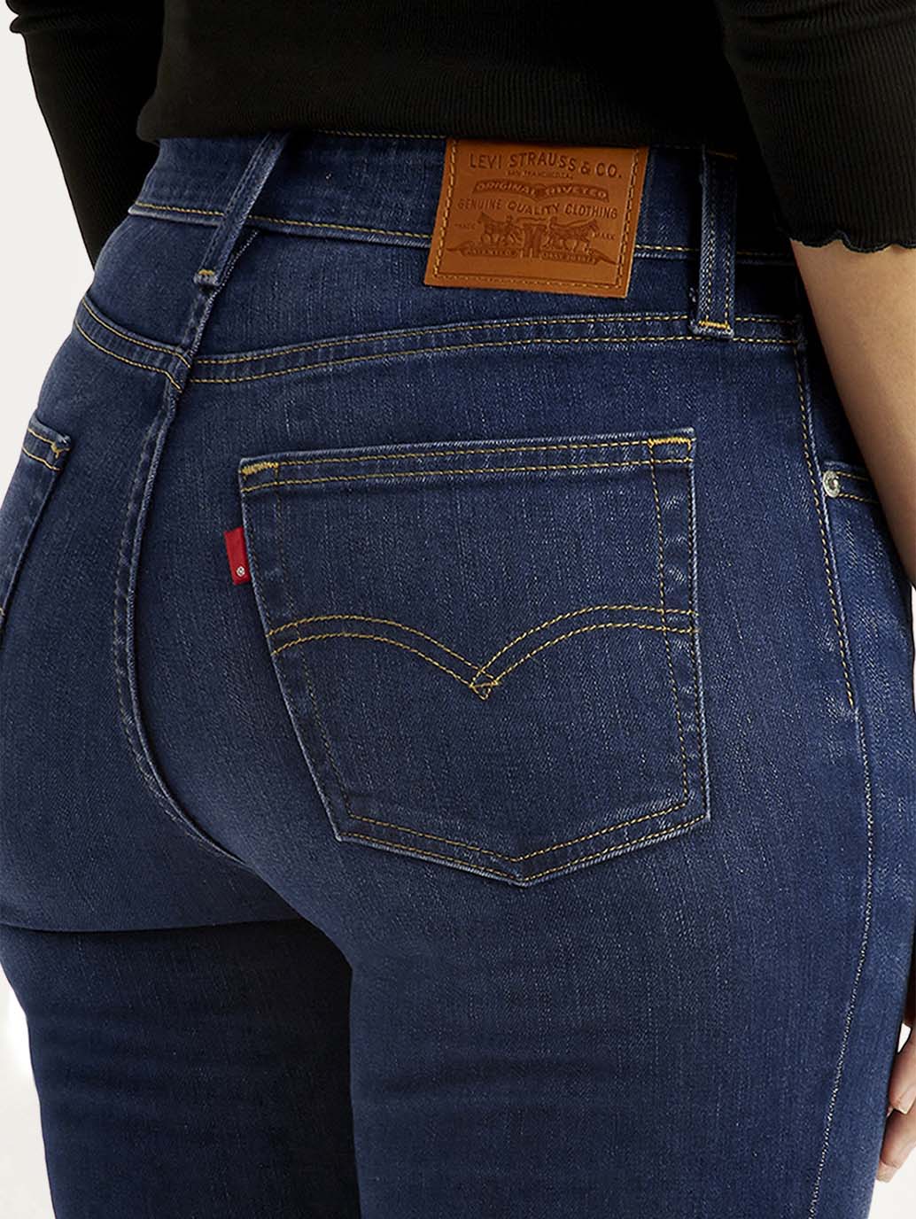 Women's 726 Dark Indigo Flared Fit Mid Rise Jeans - Detail View