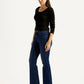 Women's 726 Dark Indigo Flared Fit Mid Rise Jeans - Side View