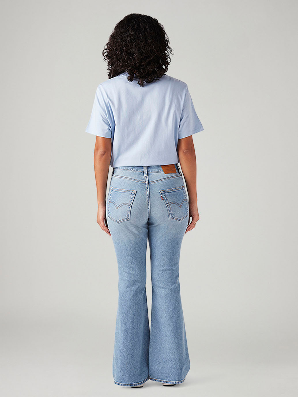 Women's 726 Light Blue Flared Fit High Rise Jeans - Back View