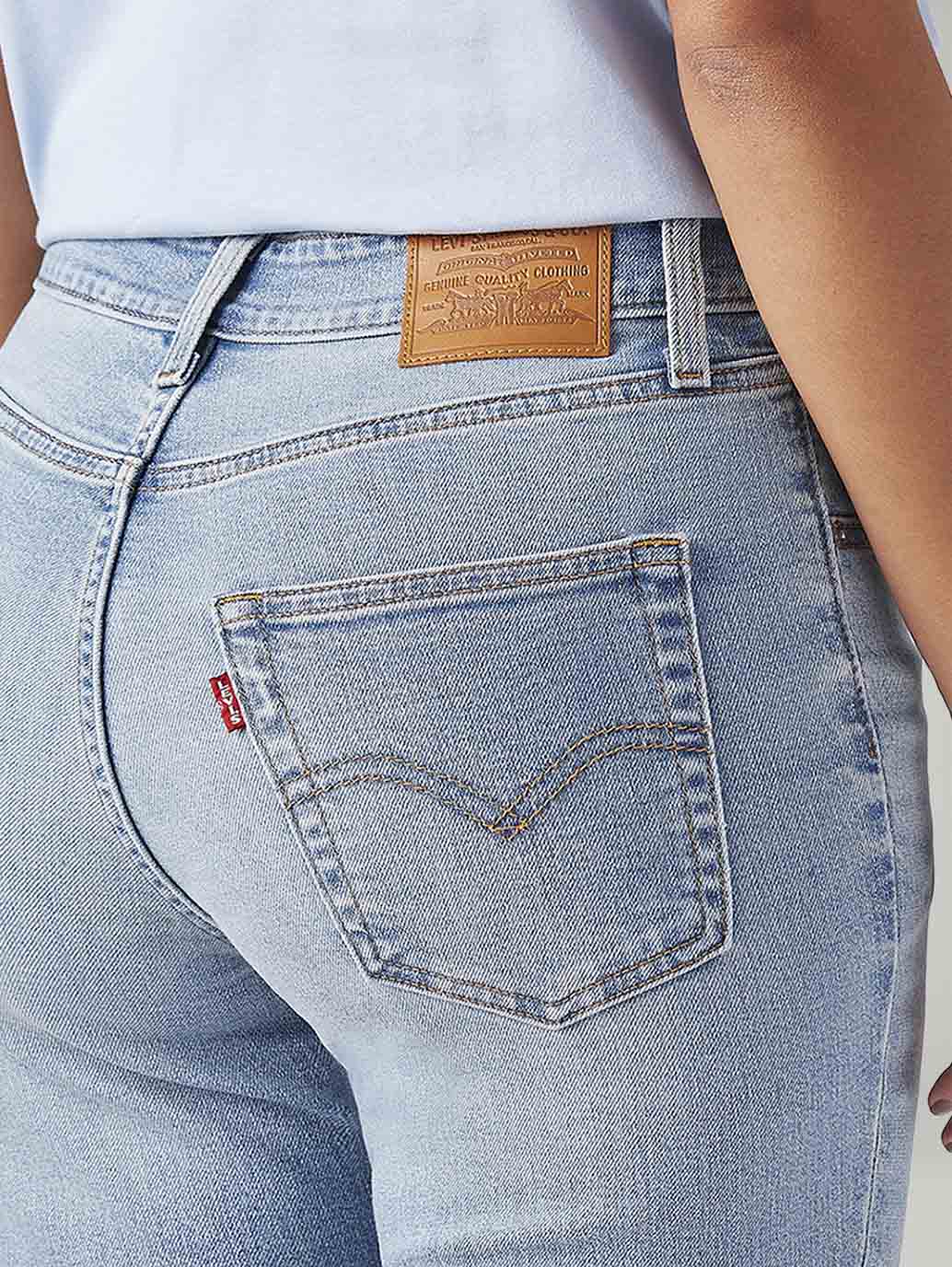Women's 726 Light Blue Flared Fit High Rise Jeans - Detail View