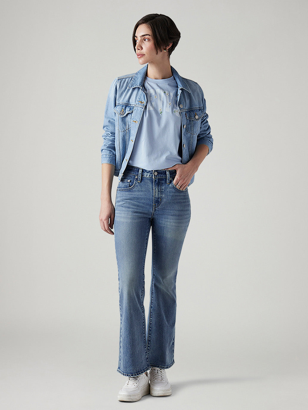 Women's 726 Med Indigo Flared Fit High Rise Jeans