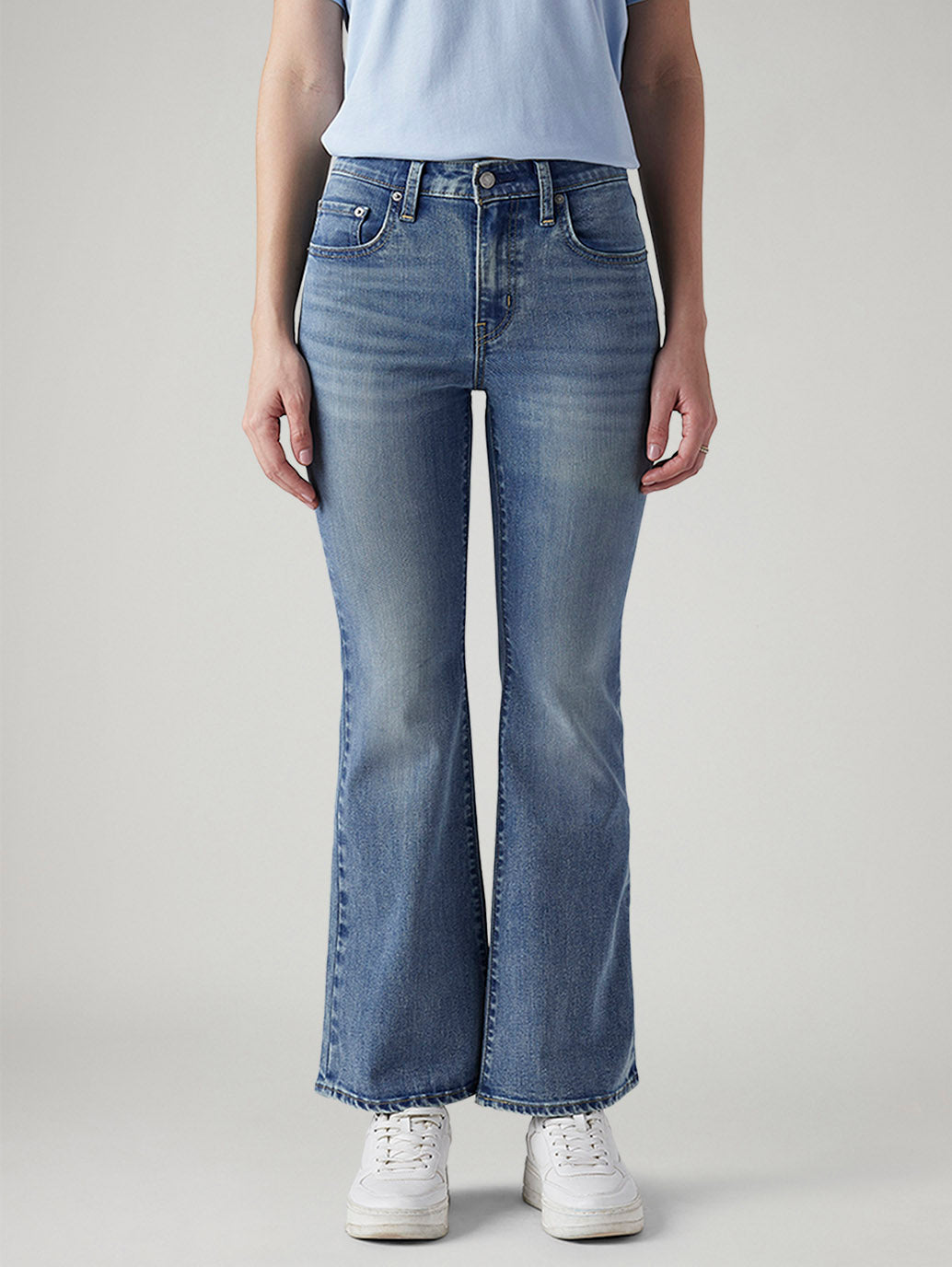 Women's 726 Med Indigo Flared Fit High Rise Jeans - Front View