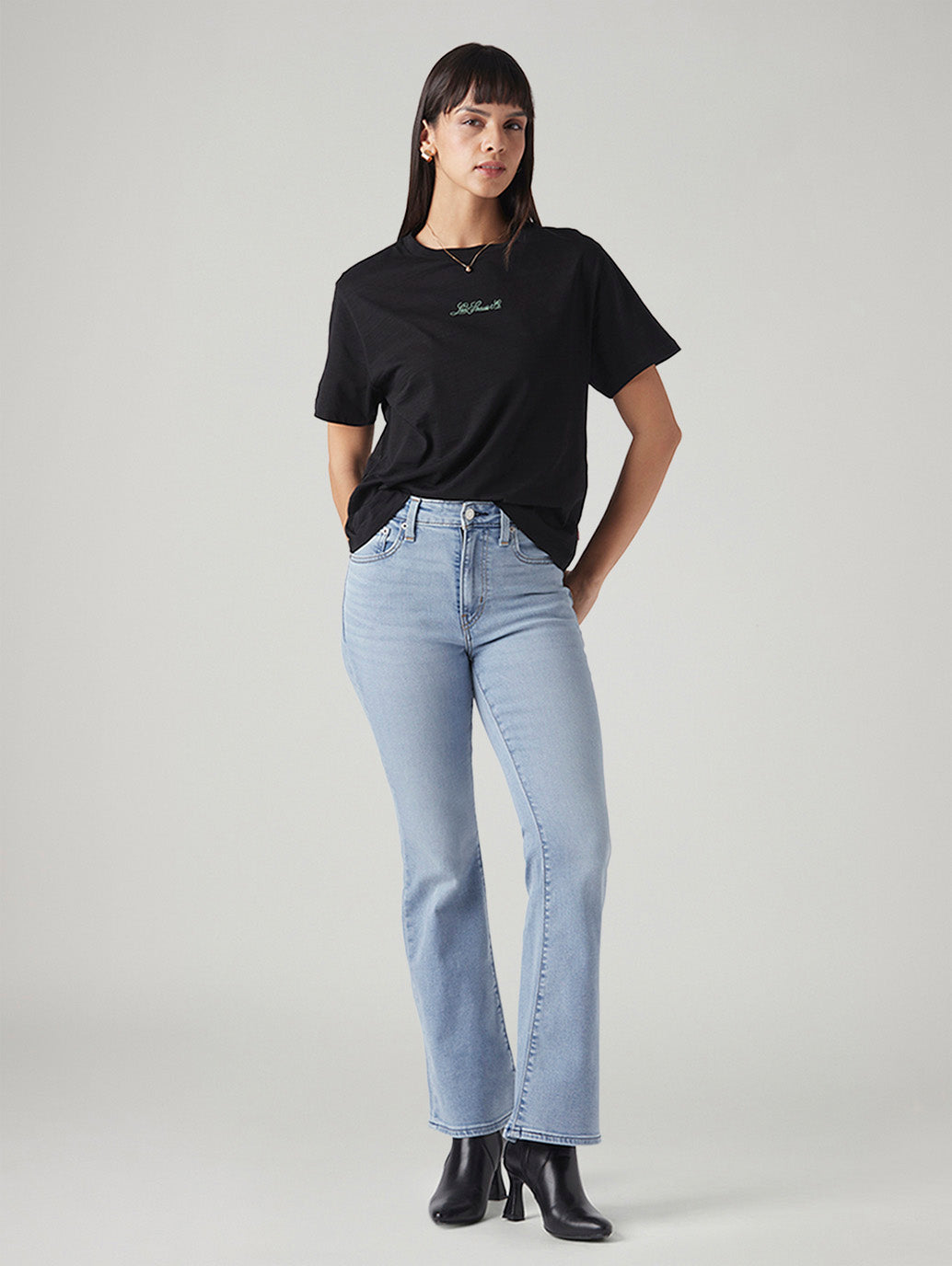 Women's 726 Light Blue Flared Fit High Rise Jeans