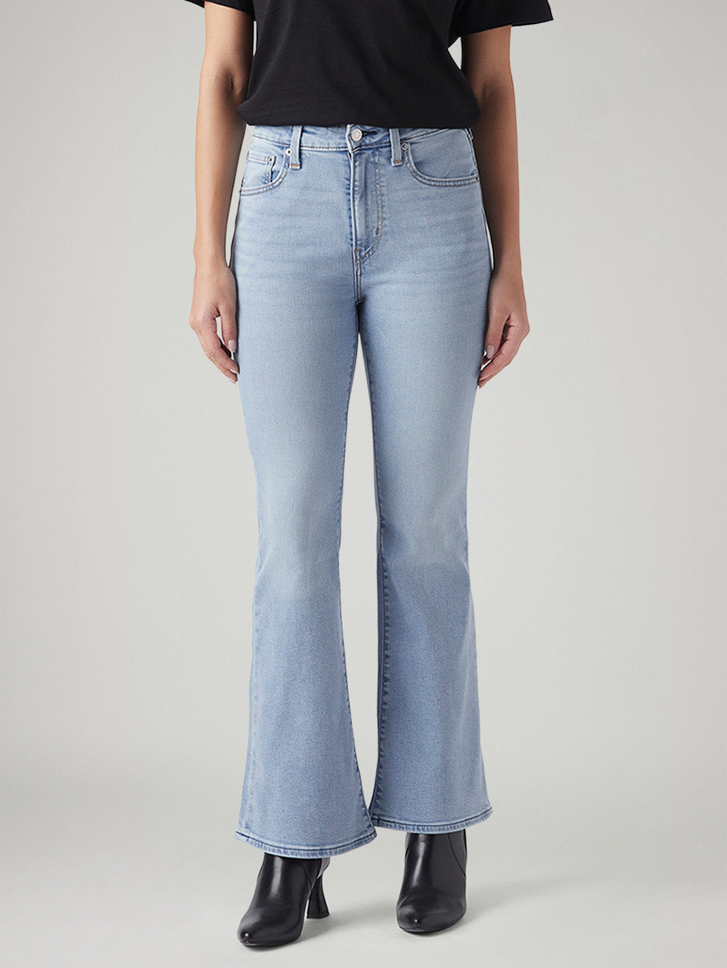 Women's 726 Light Blue Flared Fit High Rise Jeans - Front View