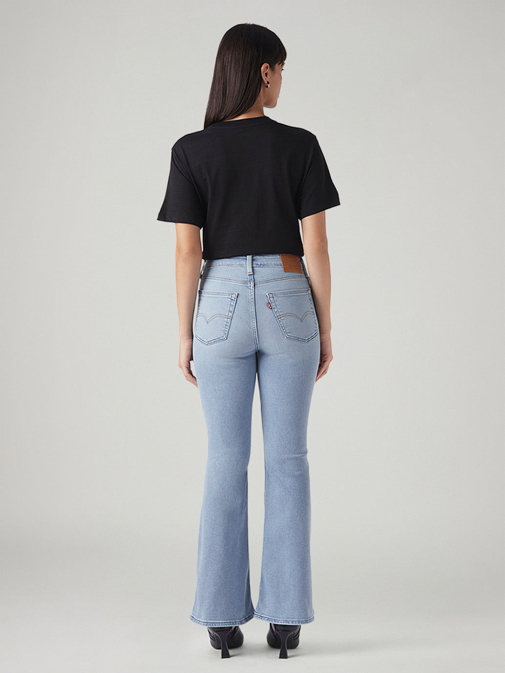 Women's 726 Light Blue Flared Fit High Rise Jeans - Back View