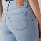 Women's 726 Light Blue Flared Fit High Rise Jeans - Detail View