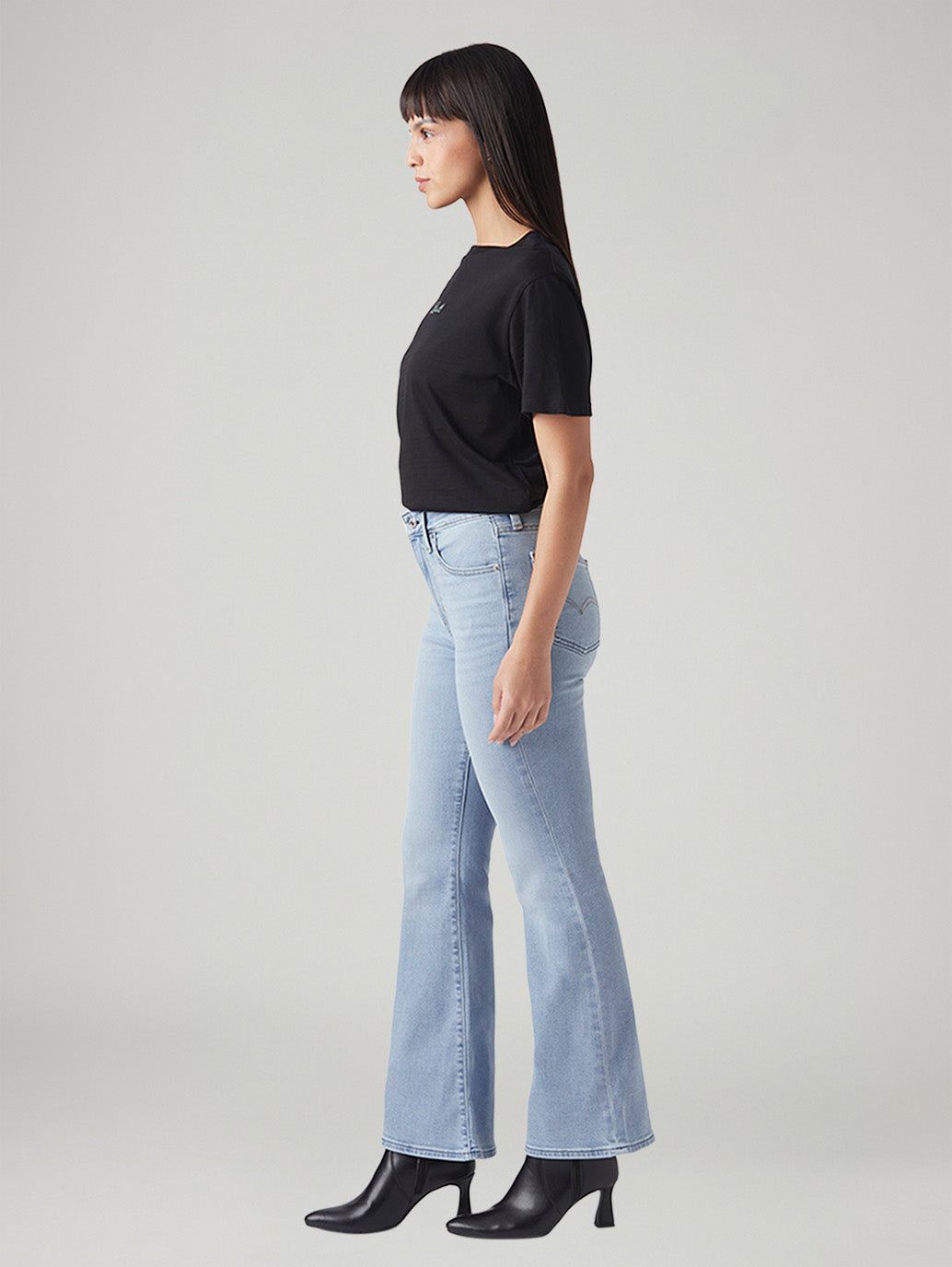 Women's 726 Light Blue Flared Fit High Rise Jeans - Side View
