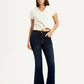 Women's 726 Dark Blue Slim Flare Fit High Rise Jeans - Styleshot View
