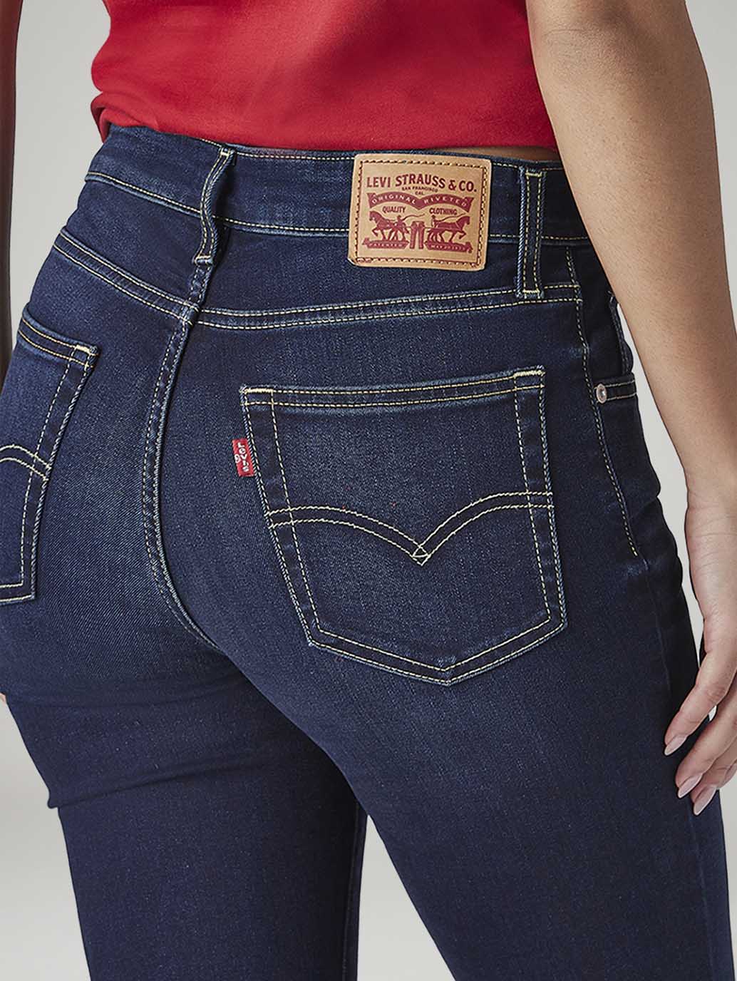 Women's 726 Dark Blue Slim Flare Fit High Rise Jeans - e8cdf9b7-1912-410f-a9ed-c364c2dd0a77 View