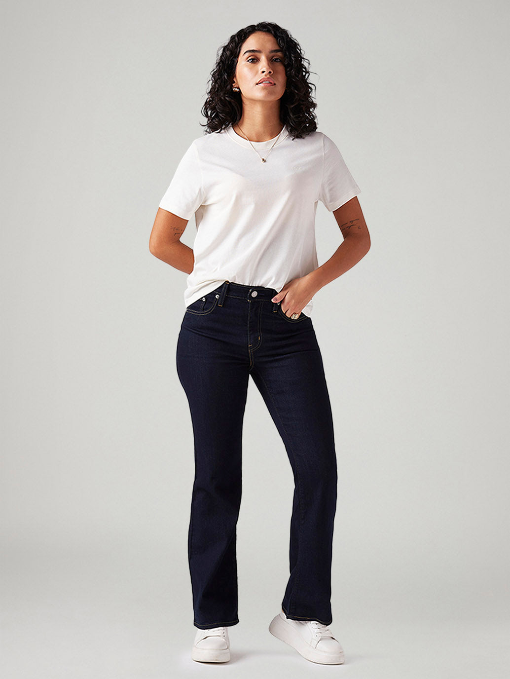 Women's 726 Dark Blue Flared Fit High Rise Jeans