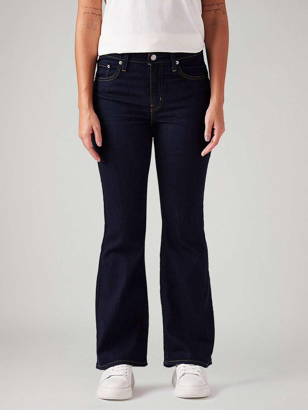Women's 726 Dark Blue Flared Fit High Rise Jeans - Front View