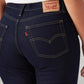Women's 726 Dark Blue Flared Fit High Rise Jeans - Detail View