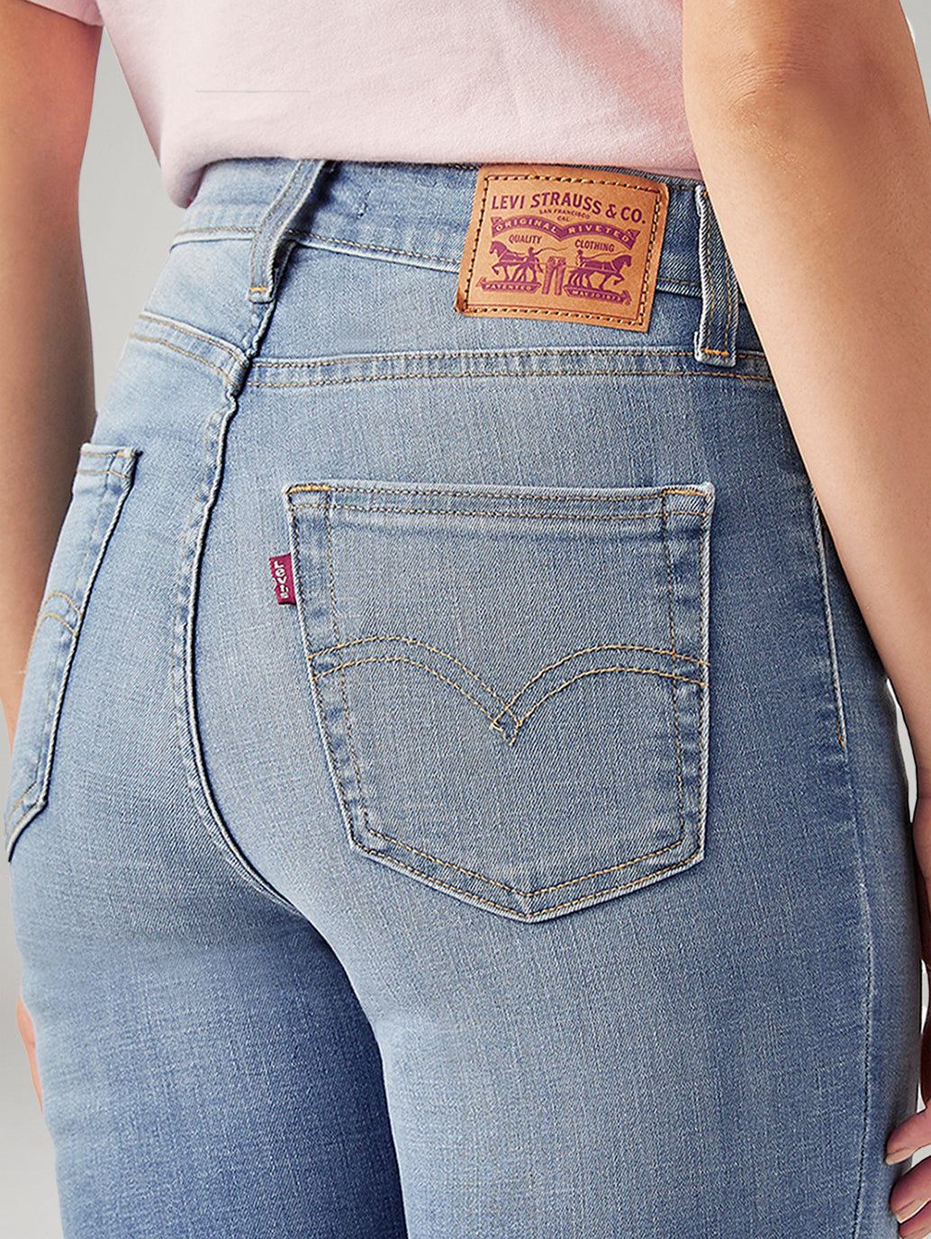Women's 726 Med Indigo Flared Fit High Rise Jeans - Detail View