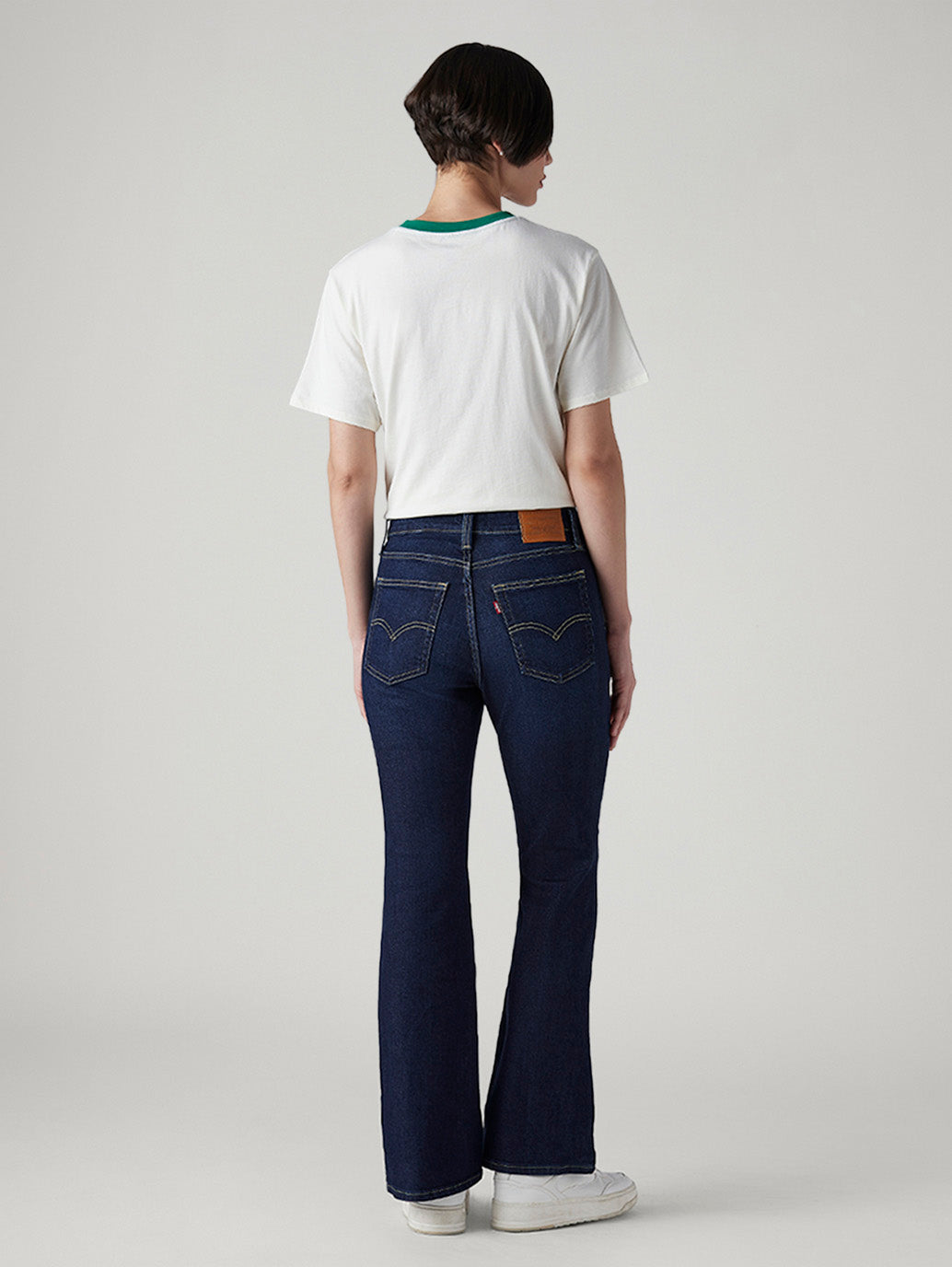 Women's 726 Dark Indigo Flared Fit High Rise Jeans - Back View