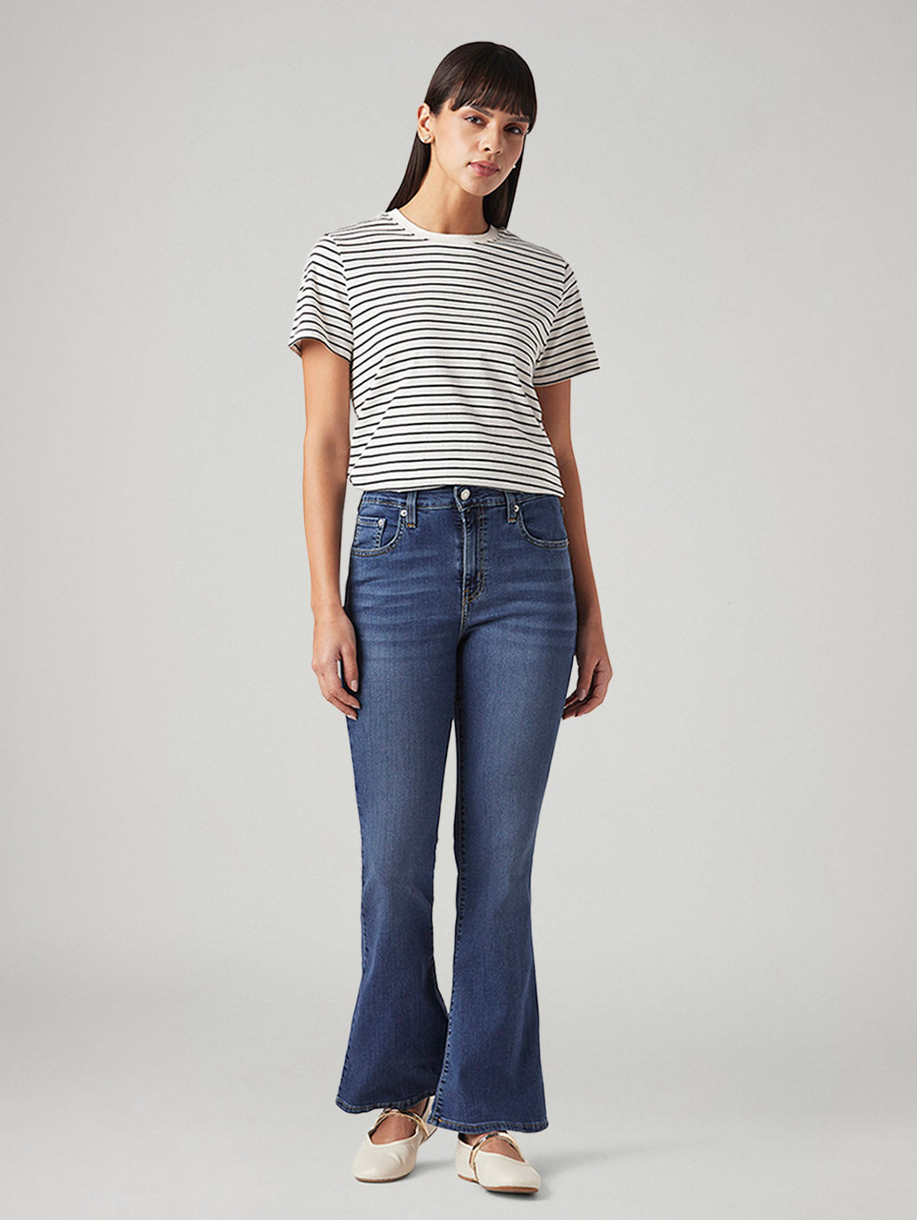 Womens 726 High Rise Flared Fit Cotton Stretch blend Jeans - 27a87522-7aac-41ef-bb1f-c41c00bba790 View